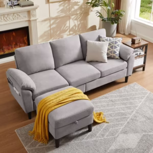 Pingliang Home Sectional Sofa Couch with Storage Ottoman